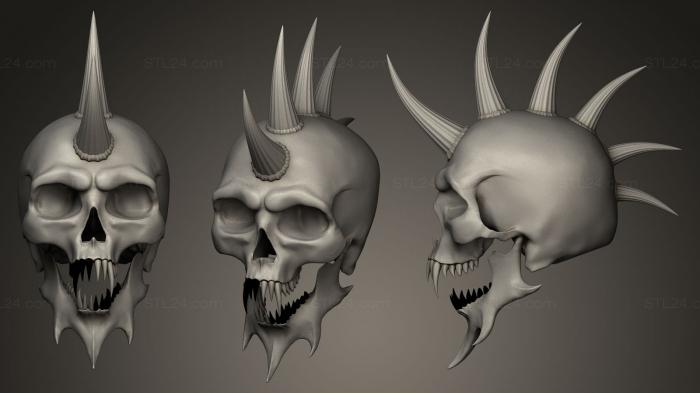 Mask (Skull with horns, MS_0122) 3D models for cnc
